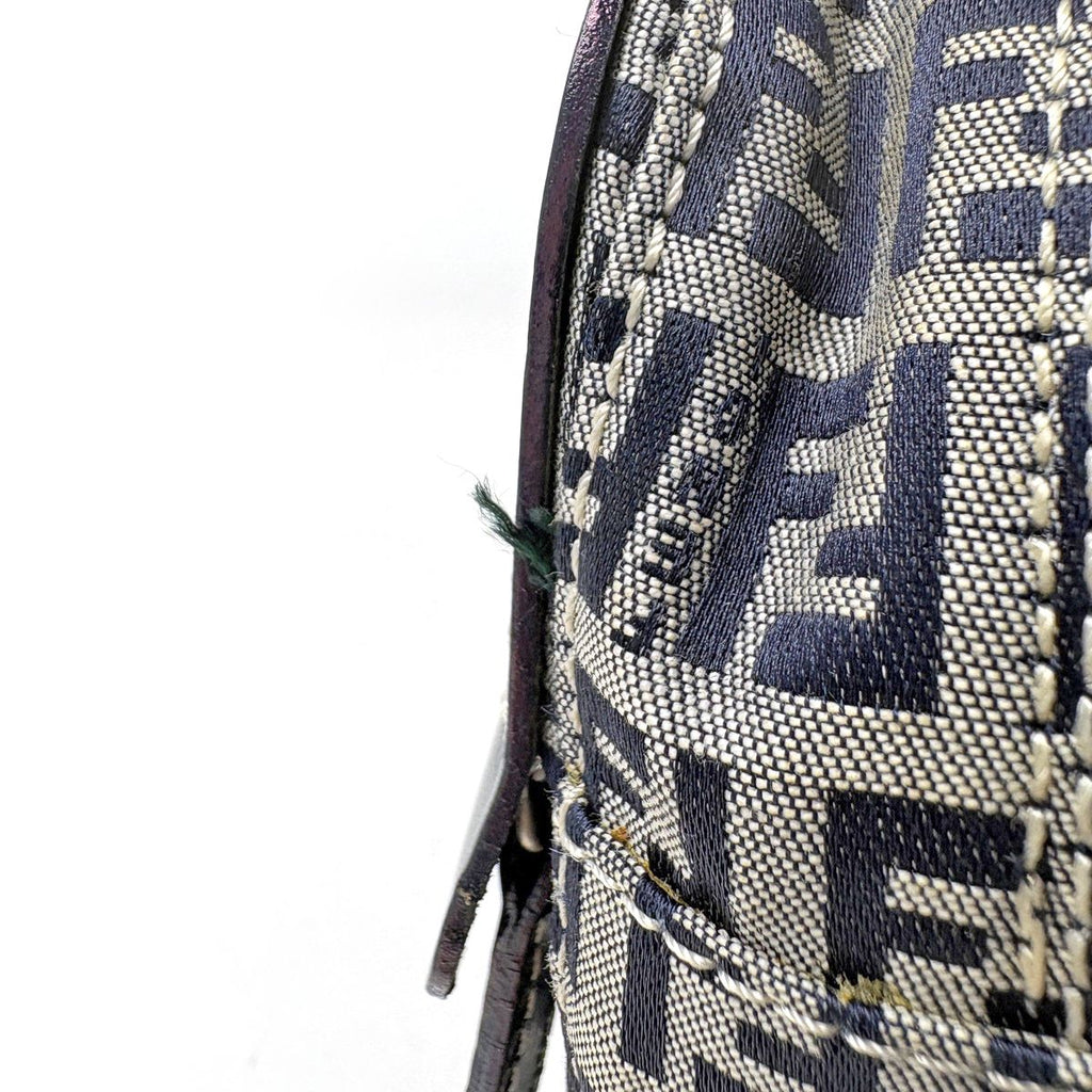 Fendi Zucchino Pattern Shoulder Bag Canvas Navy — view 5