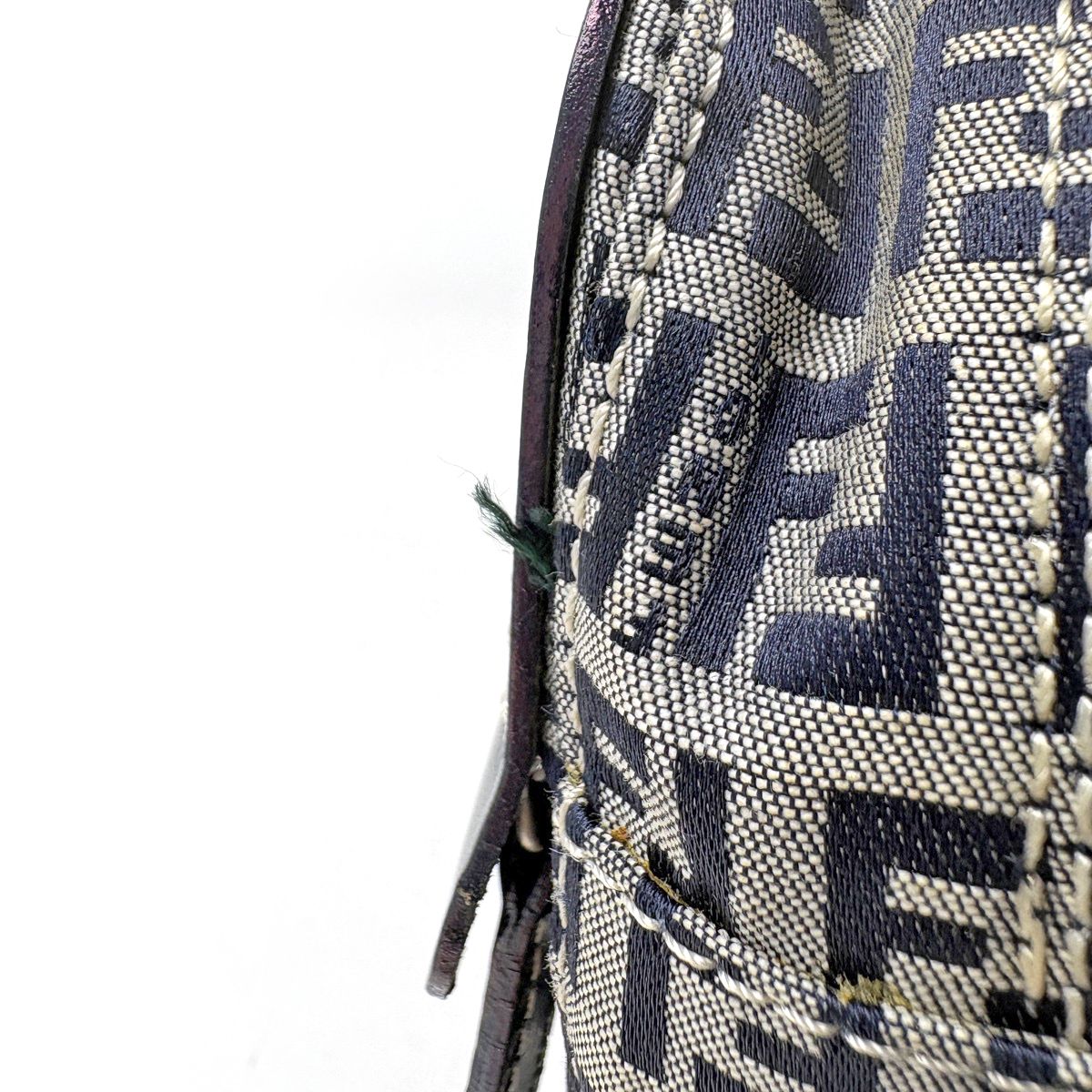 Fendi Zucchino Pattern Shoulder Bag Canvas Navy — view 5