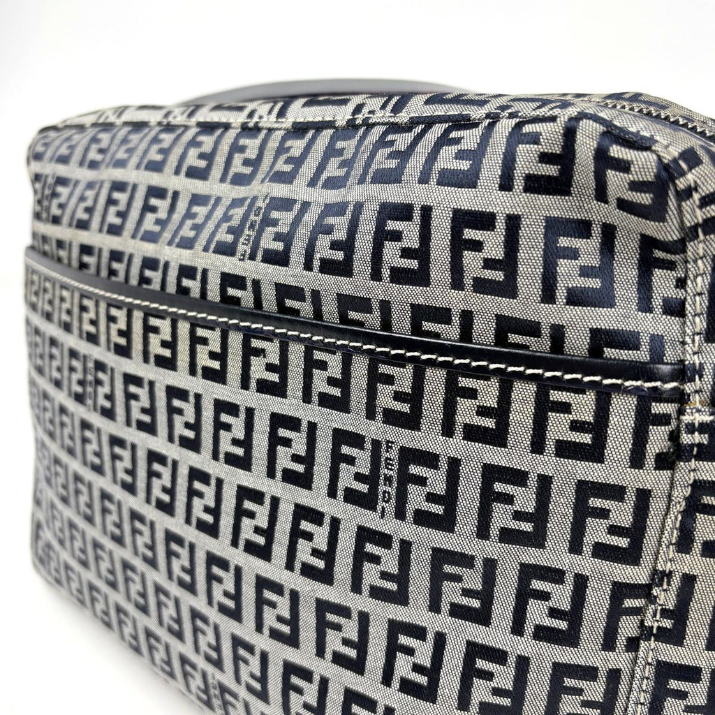 Fendi Zucchino Pattern Shoulder Bag Canvas Navy — view 4