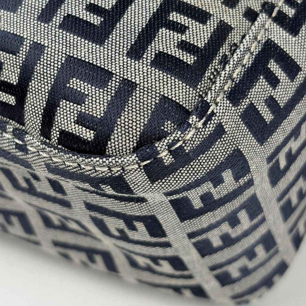 Fendi Zucchino Pattern Shoulder Bag Canvas Navy — view 3