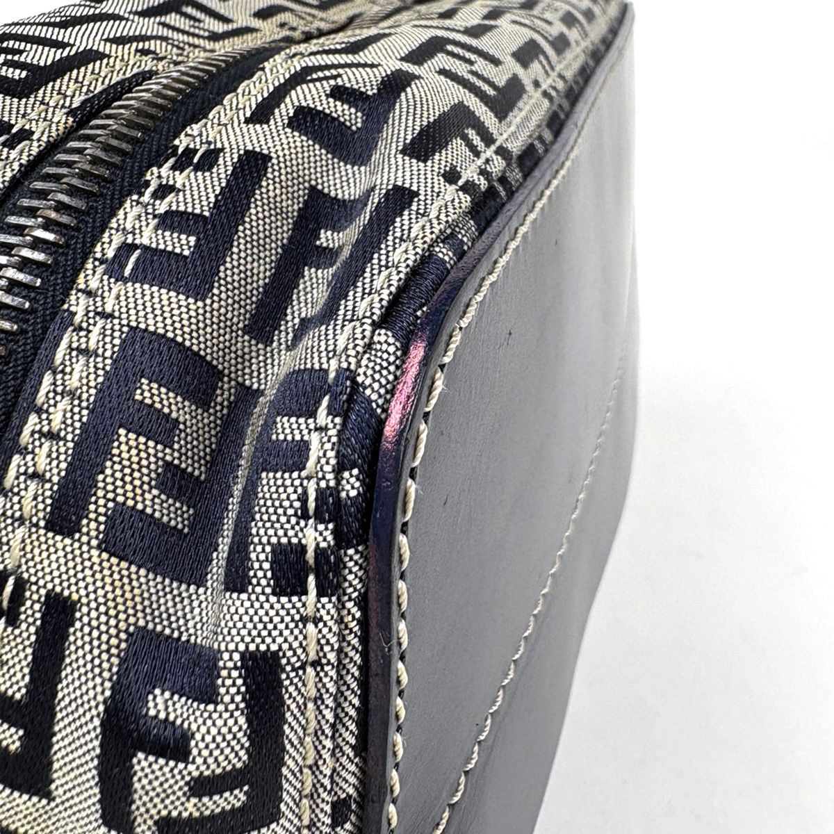 Fendi Zucchino Pattern Shoulder Bag Canvas Navy — view 7