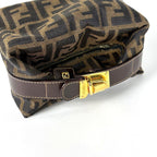 Fendi Zucca Pattern Handbag Vanity Bag Canvas Brown — view 6