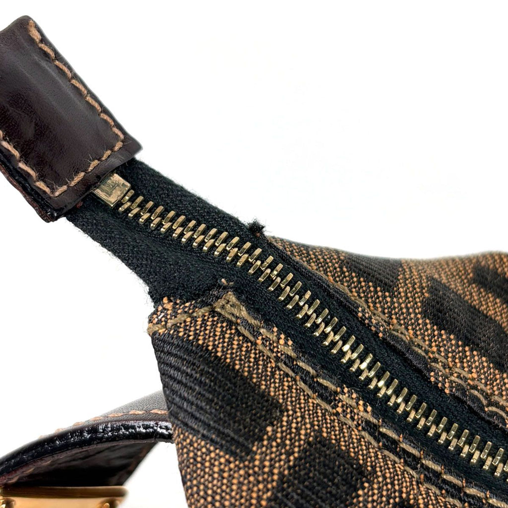 Fendi Zucca Pattern Handbag Vanity Bag Canvas Brown — view 5