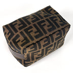 Fendi Zucca Pattern Handbag Vanity Bag Canvas Brown — view 2