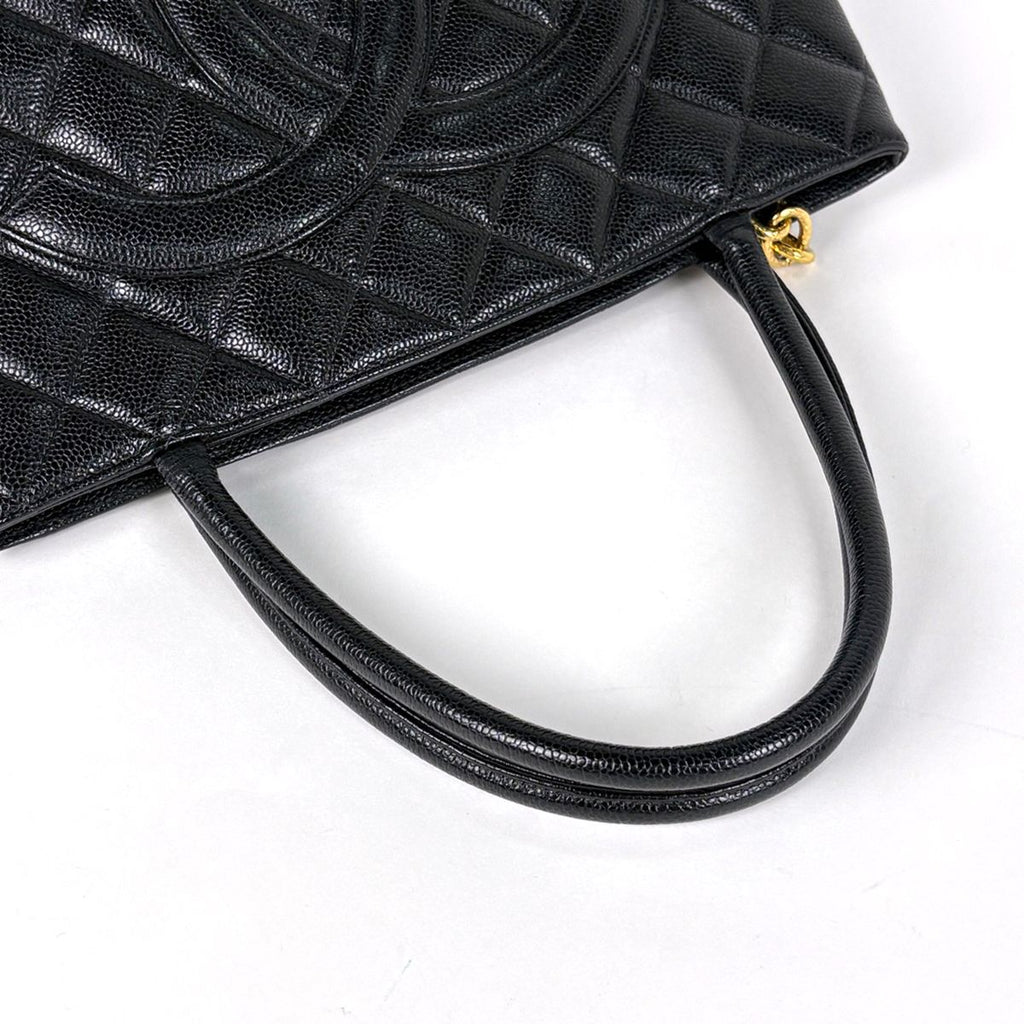 Chanel Reissue Tote Handbag CC Logo Caviar Leather Black — view 6
