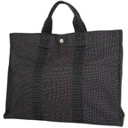 Hermes Her Line Tote MM Handbag Nylon Canvas Gray