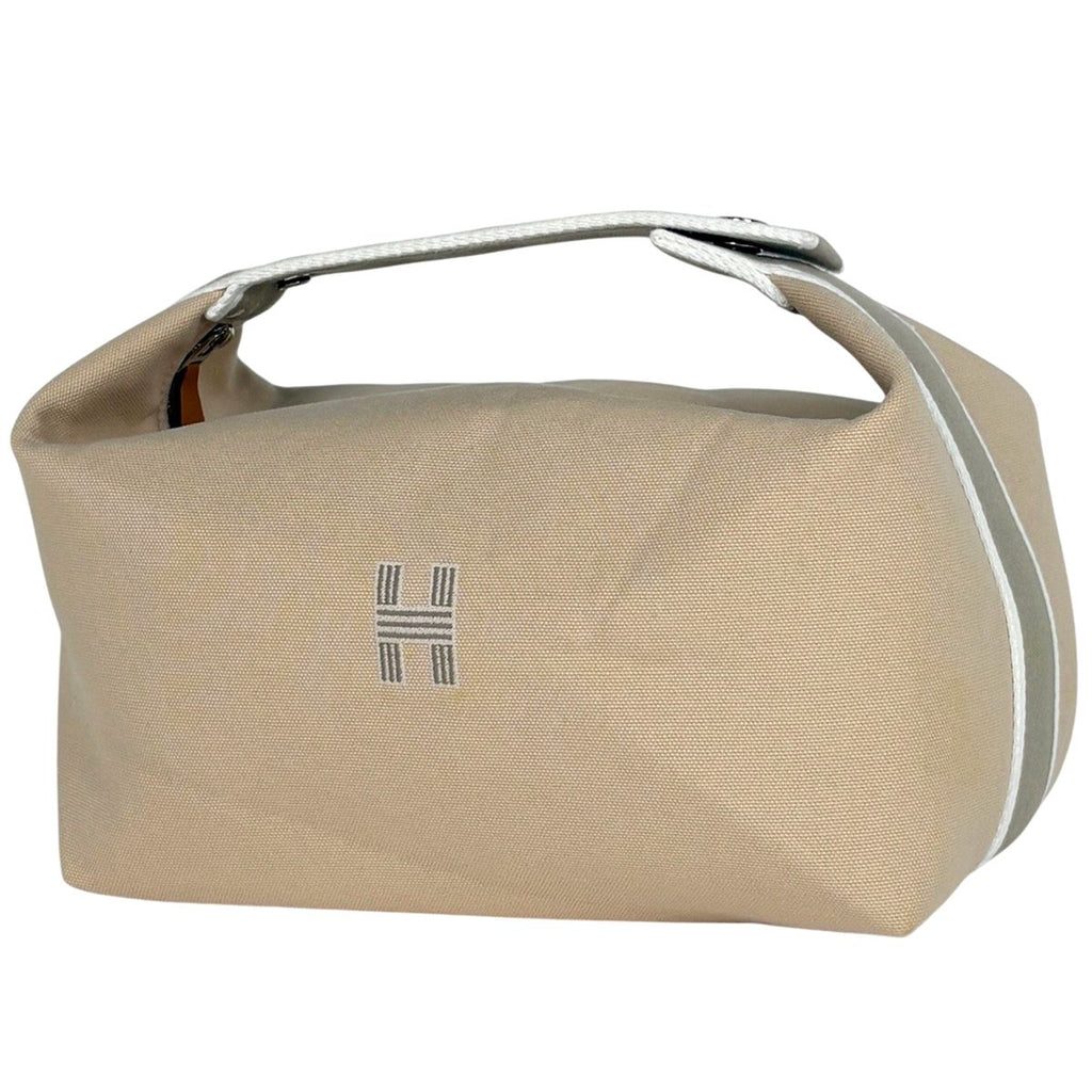 Hermes Bride-a-Brac GM Pouch Logo Handbag Cotton Beige