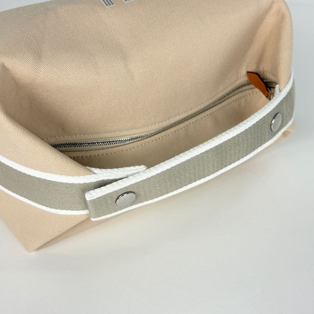Hermes Bride-a-Brac GM Pouch Logo Handbag Cotton Beige — view 6
