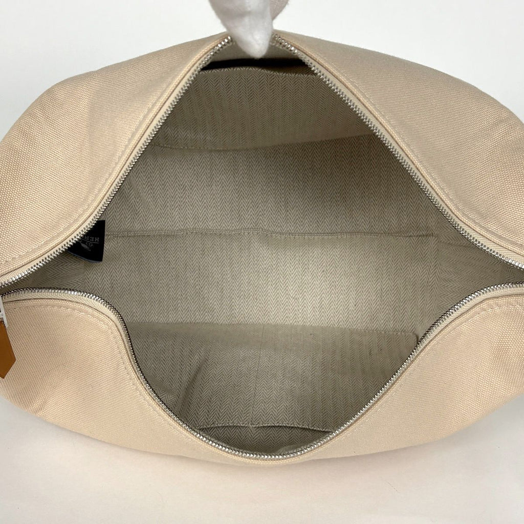 Hermes Bride-a-Brac GM Pouch Logo Handbag Cotton Beige — view 7