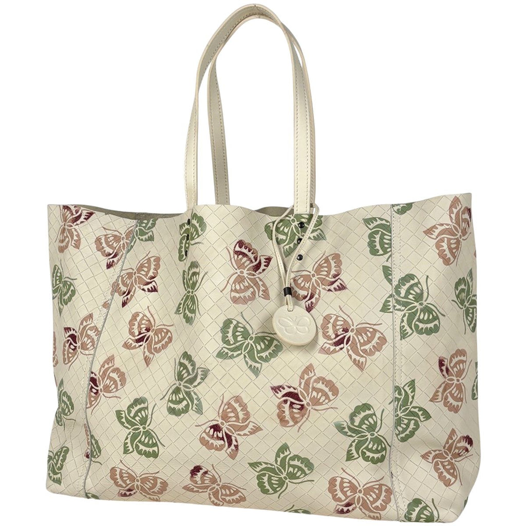 Bottega Veneta Intreccio Mirage Tote Papillon Butterfly Leather Beige