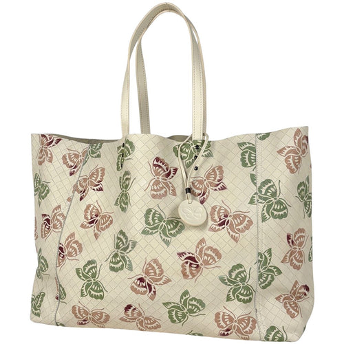 Bottega Veneta Intreccio Mirage Tote Papillon Butterfly Leather Beige