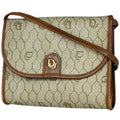 Dior Honeycomb Pattern Shoulder Bag Pochette Beige Brown