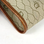 Dior Honeycomb Pattern Shoulder Bag Pochette Beige Brown — view 3