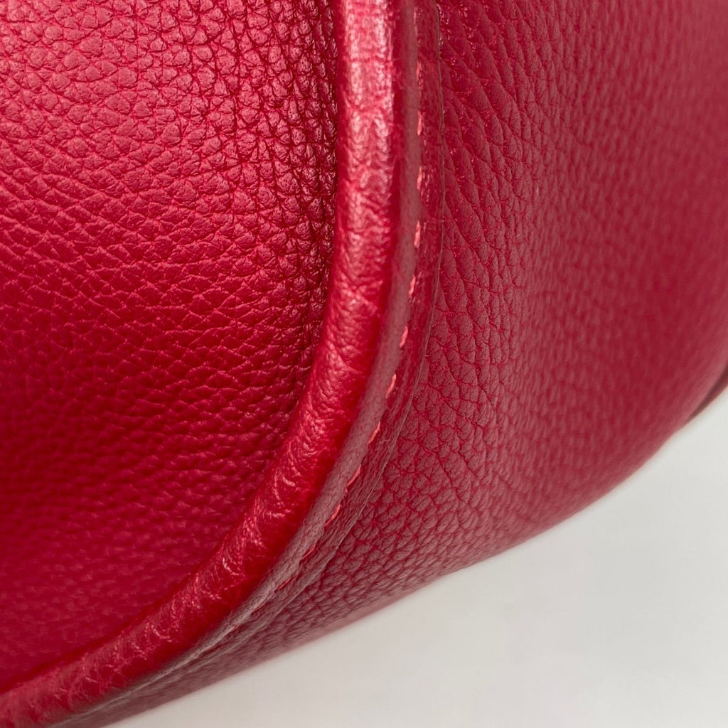 Hermes Evelyne 1 GM Perforated Logo Shoulder Bag Taurillon Clemence Rouge — view 3