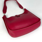 Hermes Evelyne 1 GM Perforated Logo Shoulder Bag Taurillon Clemence Rouge — view 2