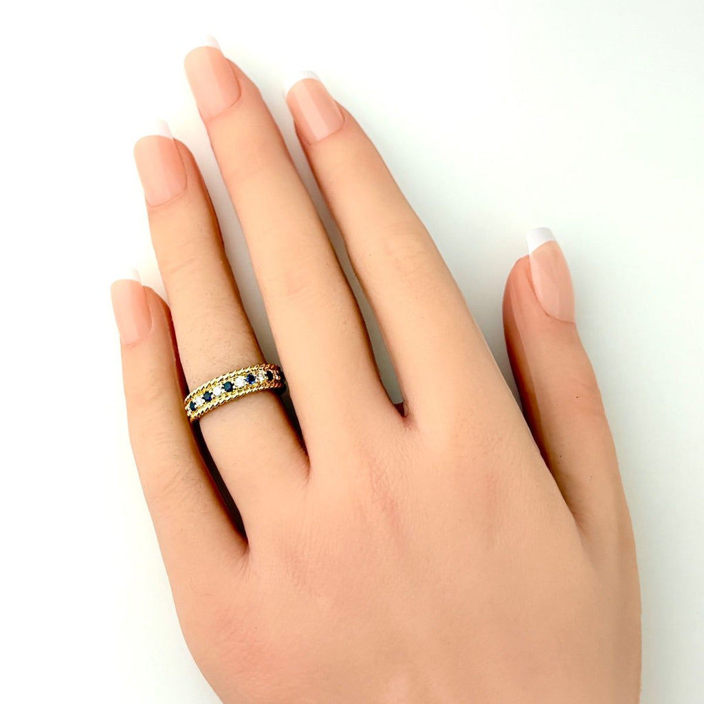 Dior Saffiano Ring YG Yellow Gold Pave Diamond — view 5