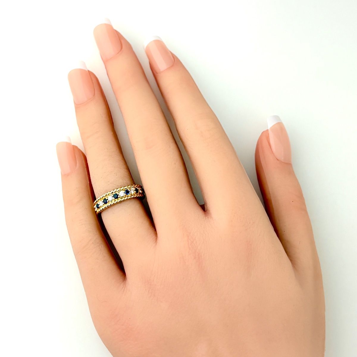 Dior Saffiano Ring YG Yellow Gold Pave Diamond — view 5