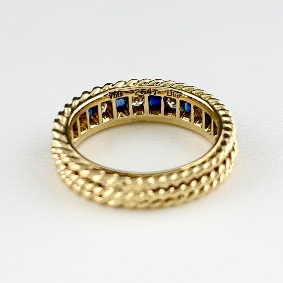 Dior Saffiano Ring YG Yellow Gold Pave Diamond — view 3