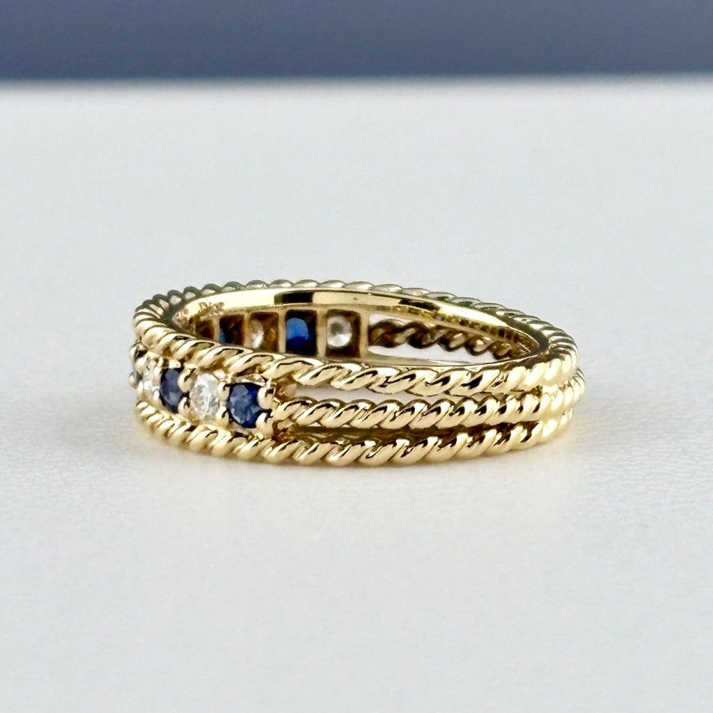 Dior Saffiano Ring YG Yellow Gold Pave Diamond — view 4