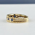 Dior Saffiano Ring YG Yellow Gold Pave Diamond — view 4