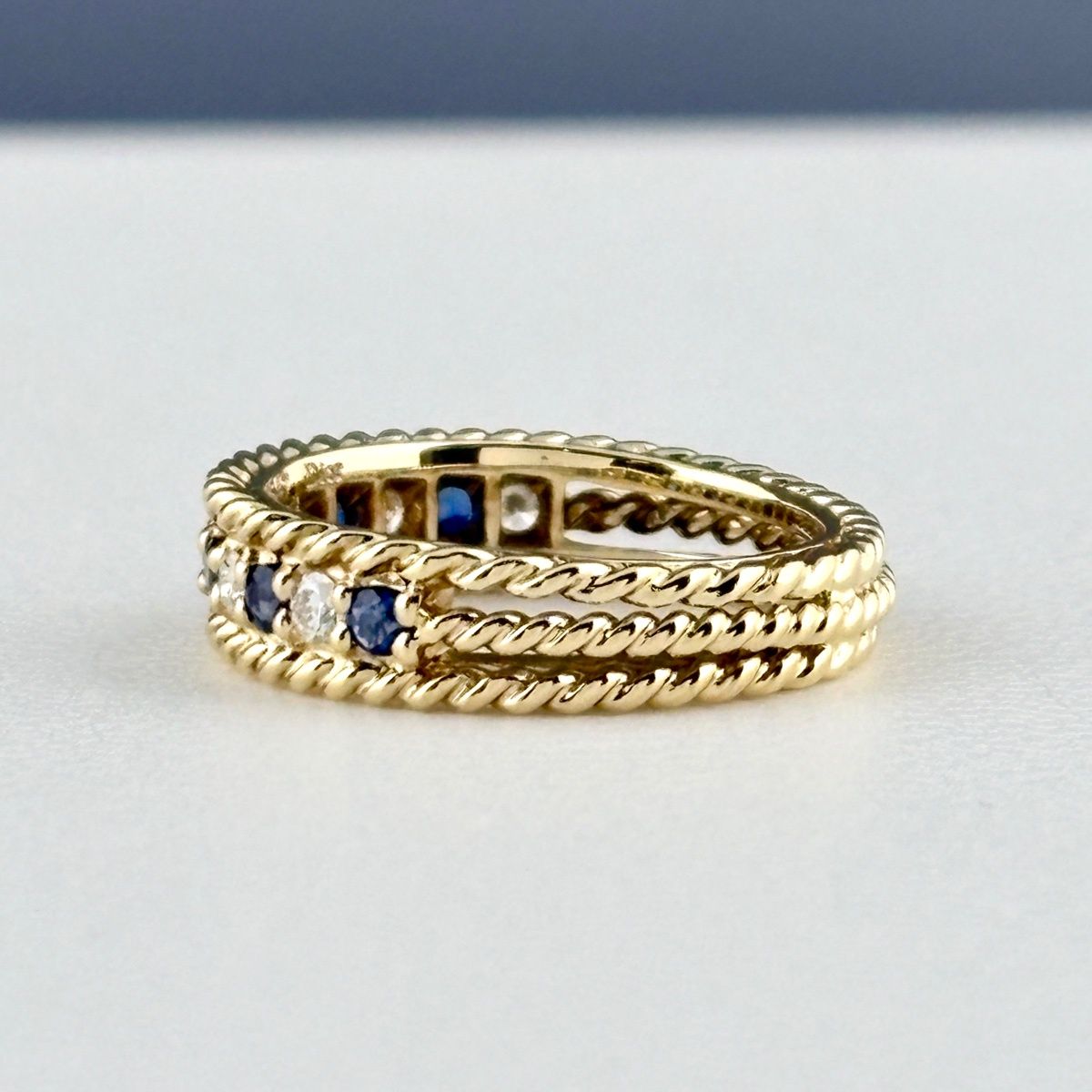 Dior Saffiano Ring YG Yellow Gold Pave Diamond — view 4