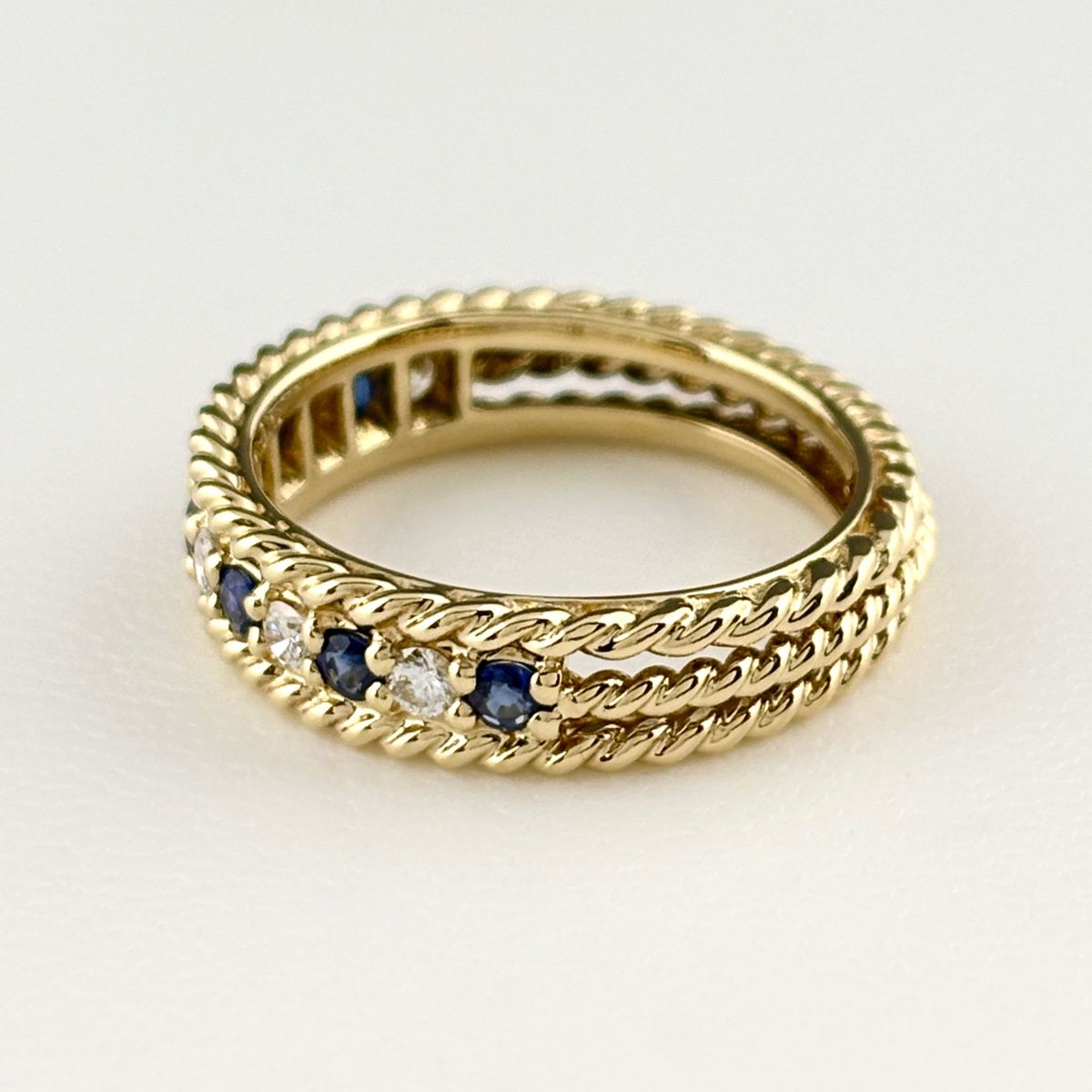 Dior Saffiano Ring YG Yellow Gold Pave Diamond — view 2