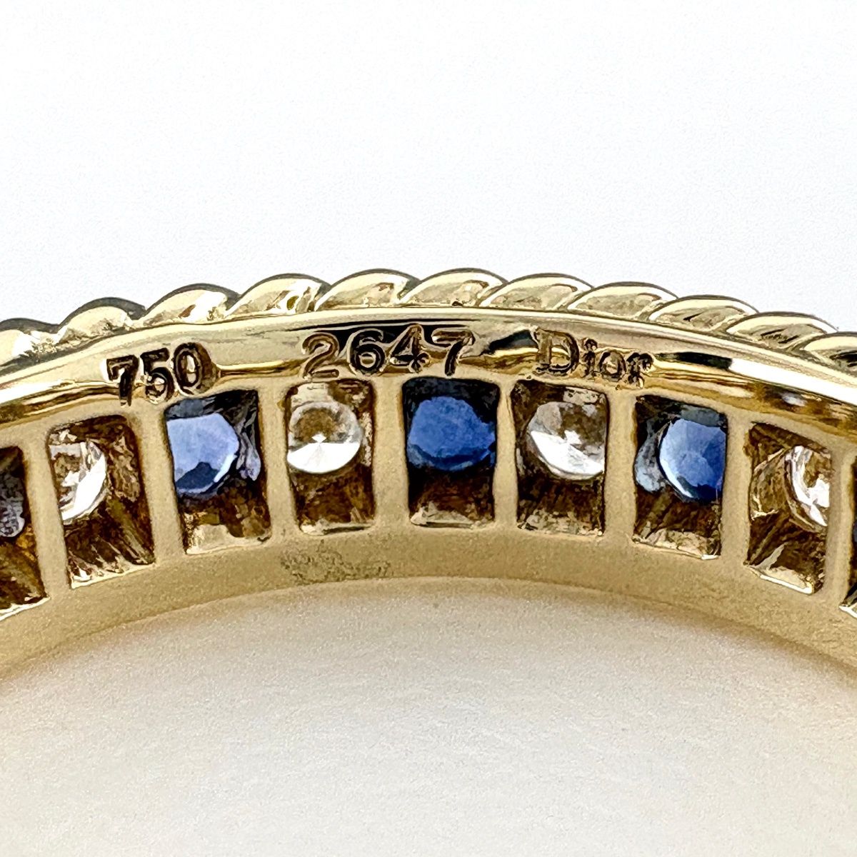 Dior Saffiano Ring YG Yellow Gold Pave Diamond — view 6
