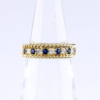Dior Saffiano Ring YG Yellow Gold Pave Diamond