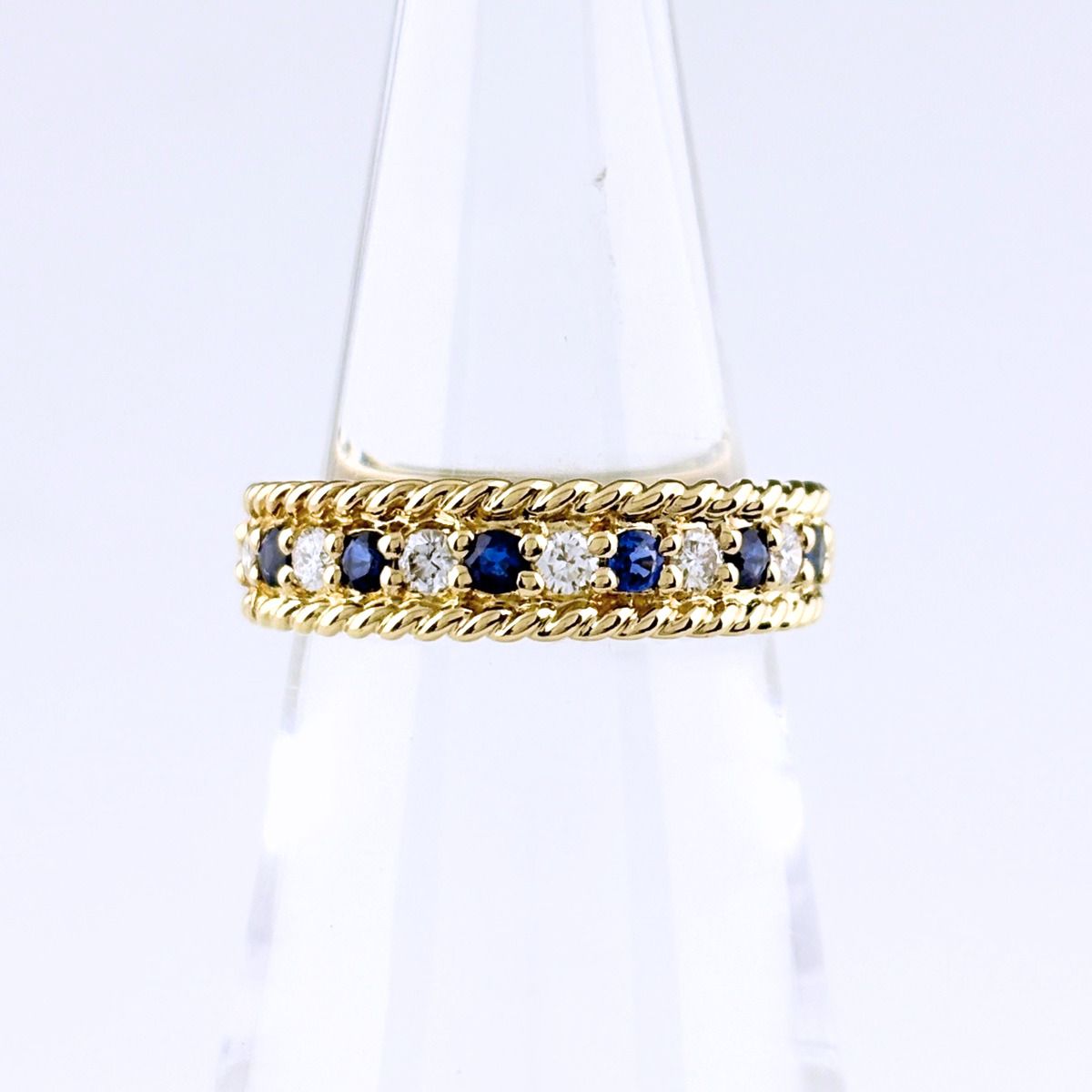 Dior Saffiano Ring YG Yellow Gold Pave Diamond