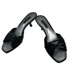 Louis Vuitton Sandals 36 Black Ribbon Monogram Outsole Replacement Leather — view 2