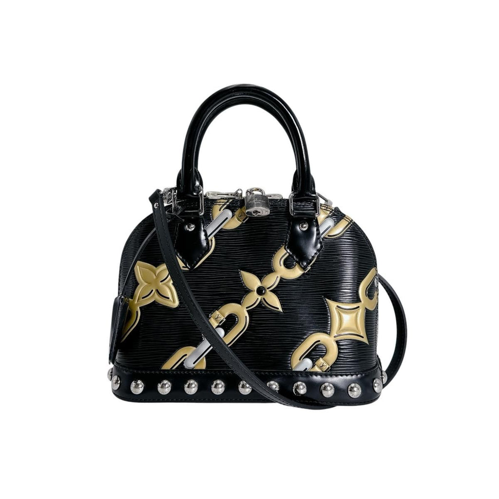 Louis Vuitton Epi Chain Pattern Alma BB Shoulder Bag Noir Collection