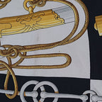 Hermes Carre 90 Cliquetis Silk Scarf Black — view 9