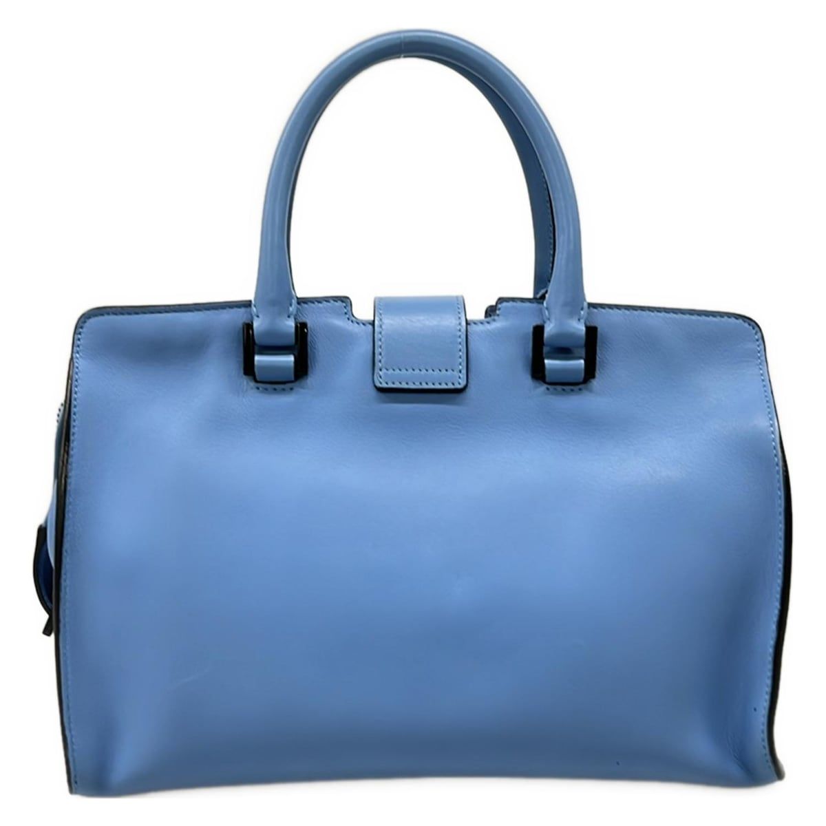 Saint Laurent Paris Handbag Baby Monogram Cabas Blue Leather — view 3