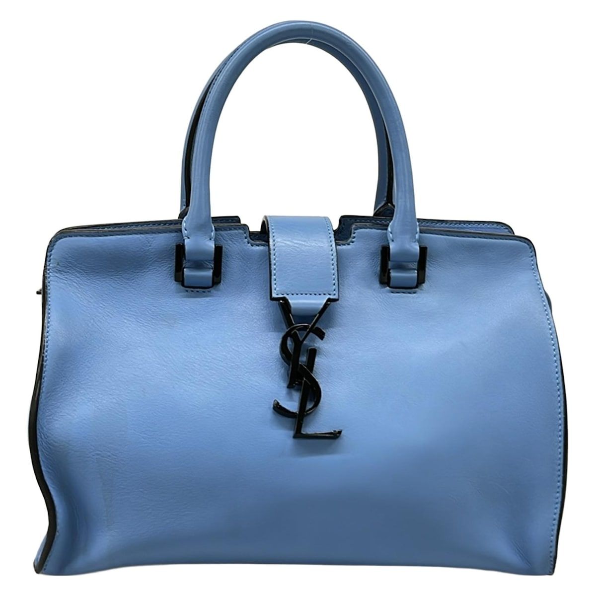 Saint Laurent Paris Handbag Baby Monogram Cabas Blue Leather