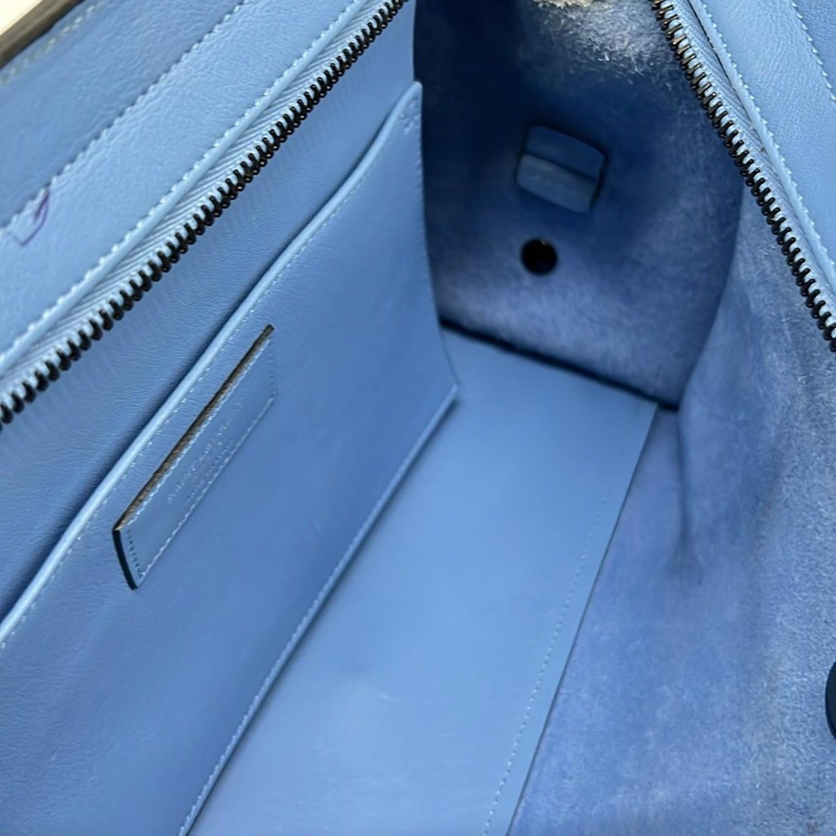 Saint Laurent Paris Handbag Baby Monogram Cabas Blue Leather — view 7