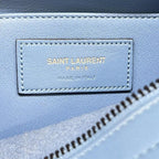Saint Laurent Paris Handbag Baby Monogram Cabas Blue Leather — view 9