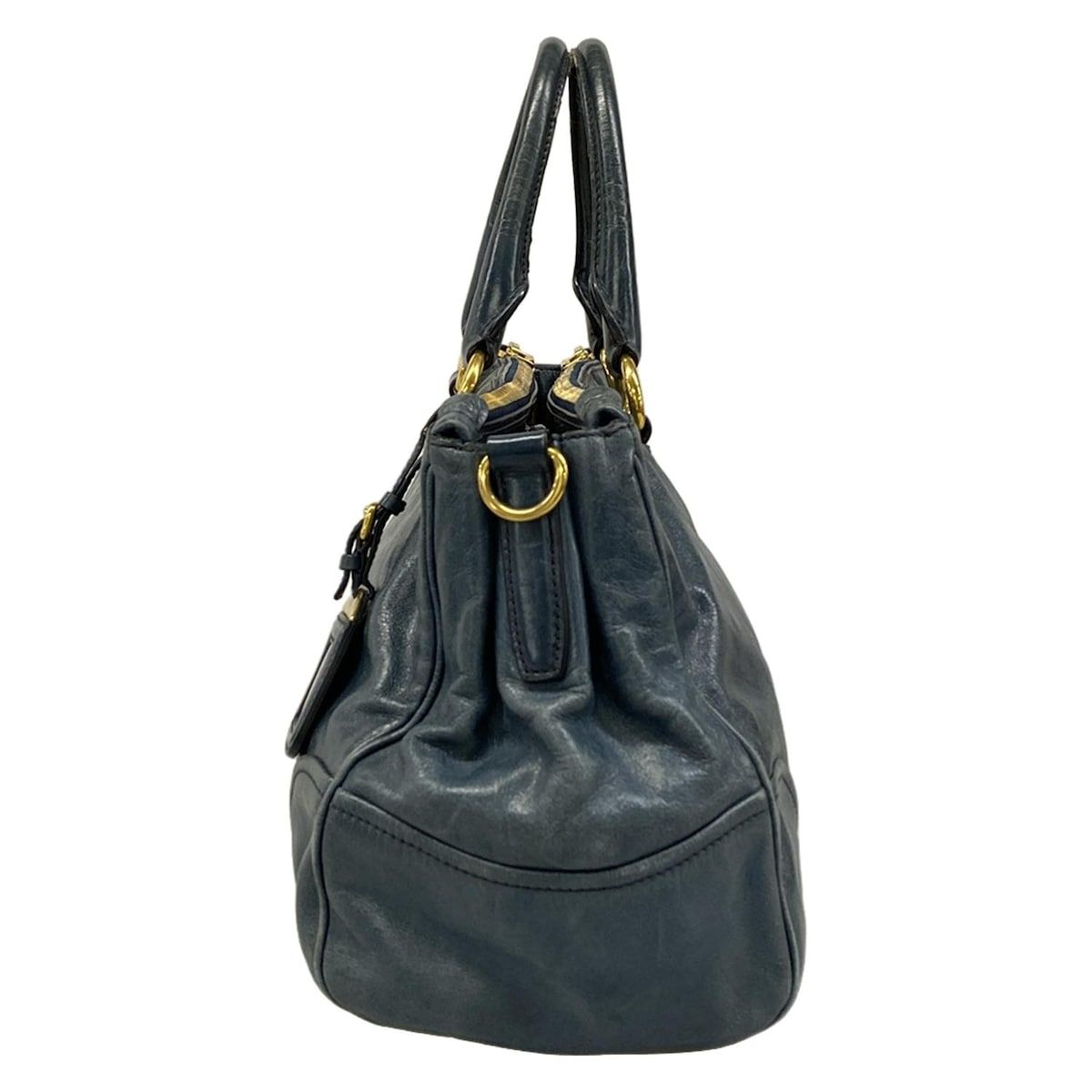 Prada Tote Blue Green Leather — view 4