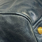 Prada Tote Blue Green Leather — view 6