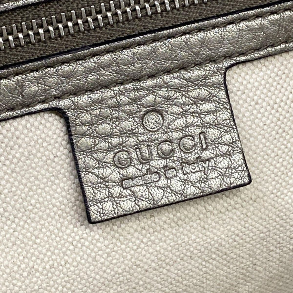 Gucci Shoulder Bag Gray Leather — view 9