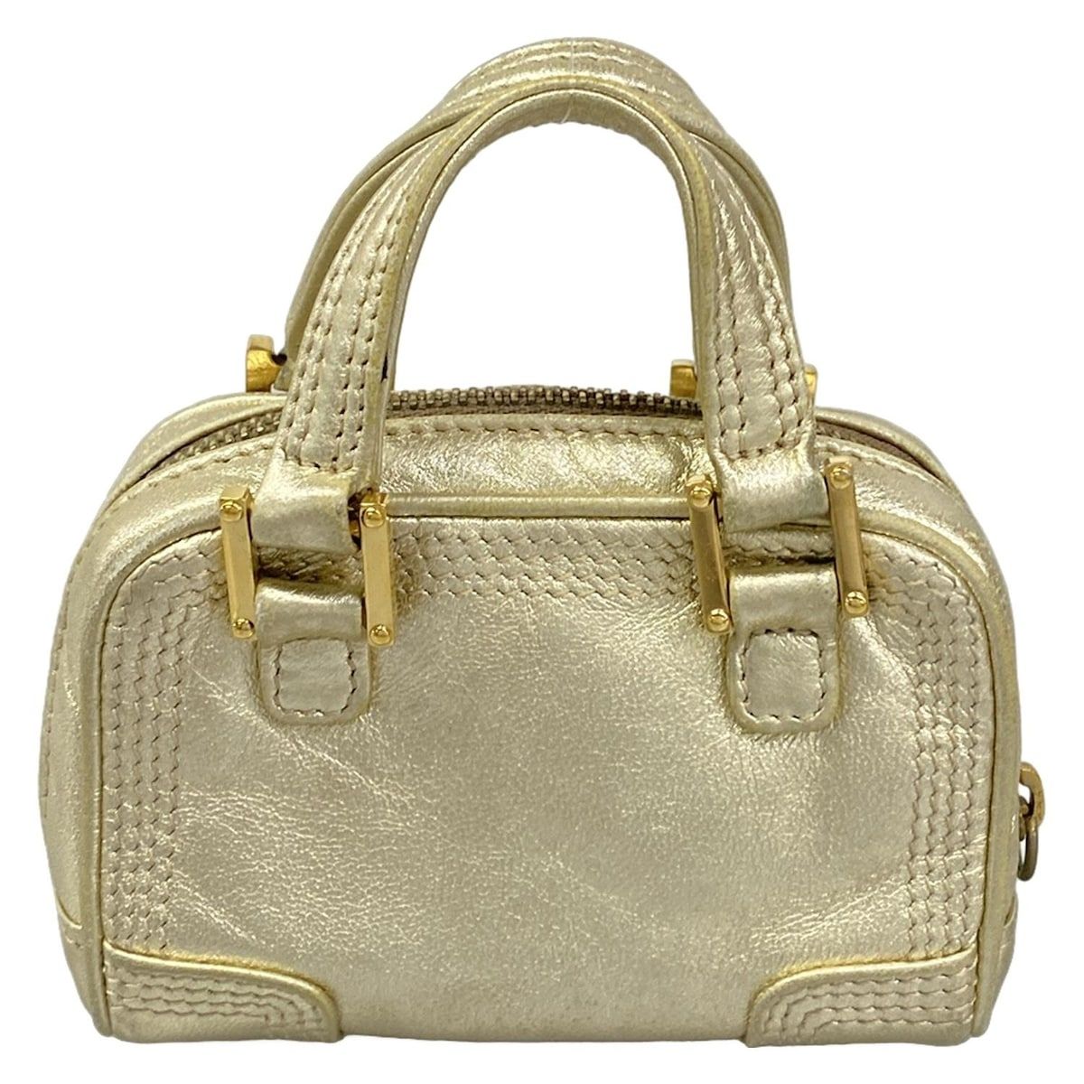 Loewe Amazona Nano Gold Mini Bag with Key Ring Leather — view 3