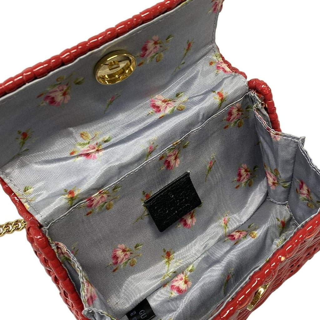 Gucci Shoulder Bag Web Wicka Mini Bag Red Chain — view 7