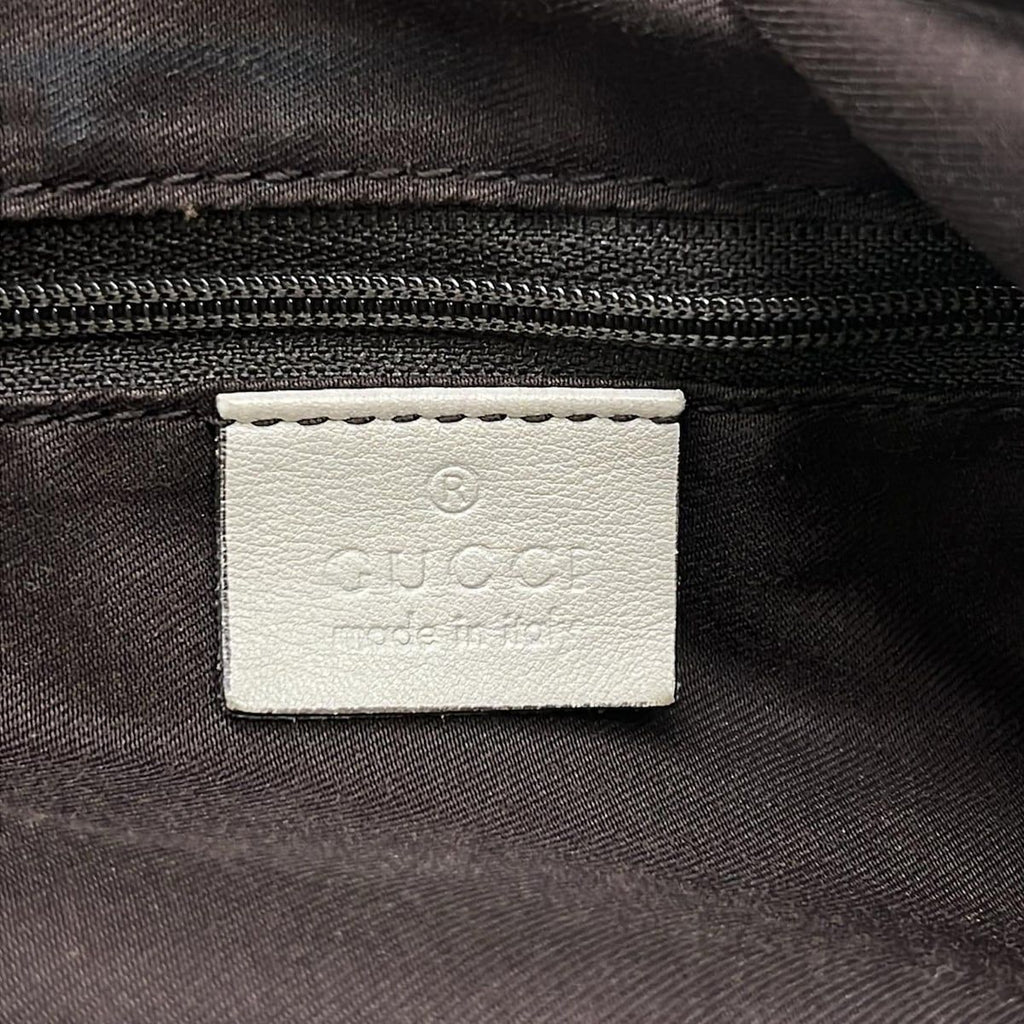 Gucci Handbag GG Pattern Beige Dark Brown Ivory Leather — view 9