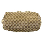 Gucci Handbag GG Pattern Beige Dark Brown Ivory Leather — view 5