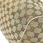 Gucci Handbag GG Pattern Beige Dark Brown Ivory Leather — view 6