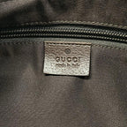 Gucci Shoulder Bag GG Pattern Beige Dark Brown Leather — view 8