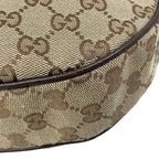 Gucci Shoulder Bag GG Pattern Beige Dark Brown Leather — view 6