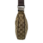 Gucci Shoulder Bag GG Pattern Beige Dark Brown Leather — view 2