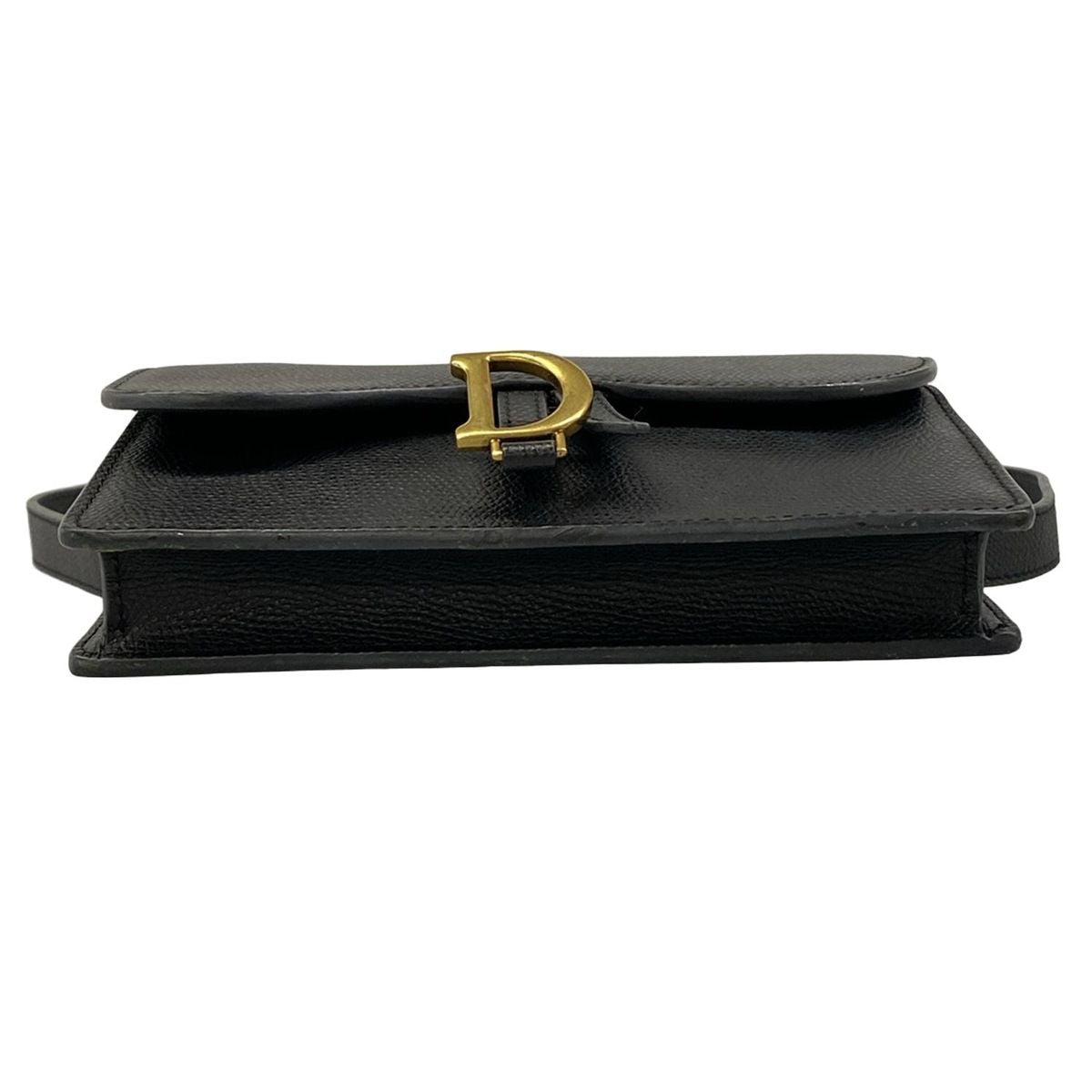 Dior Waist Pouch Saddle Bag Black Leather — view 5