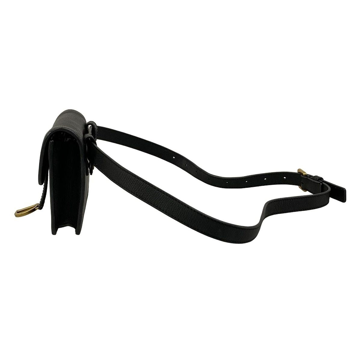 Dior Waist Pouch Saddle Bag Black Leather — view 4