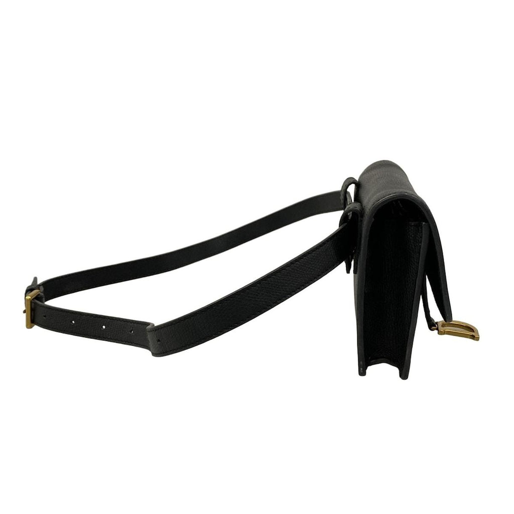 Dior Waist Pouch Saddle Bag Black Leather — view 2
